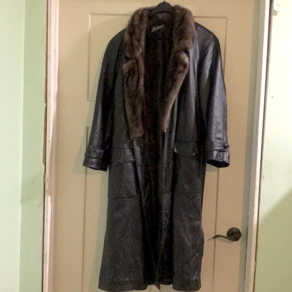 Vintage Genuine Fur Leather Coat